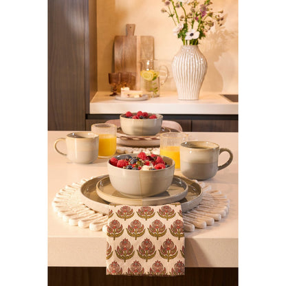 Servies set 16-delig grijs steengoed