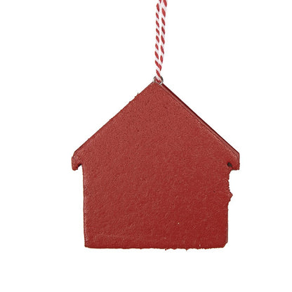 Kersthanger Huis 11x1x11 cm Rood Hout
