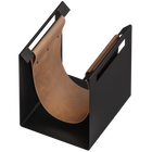 Tijdschriftenrek vegan leer 30x40x15 cm zwart