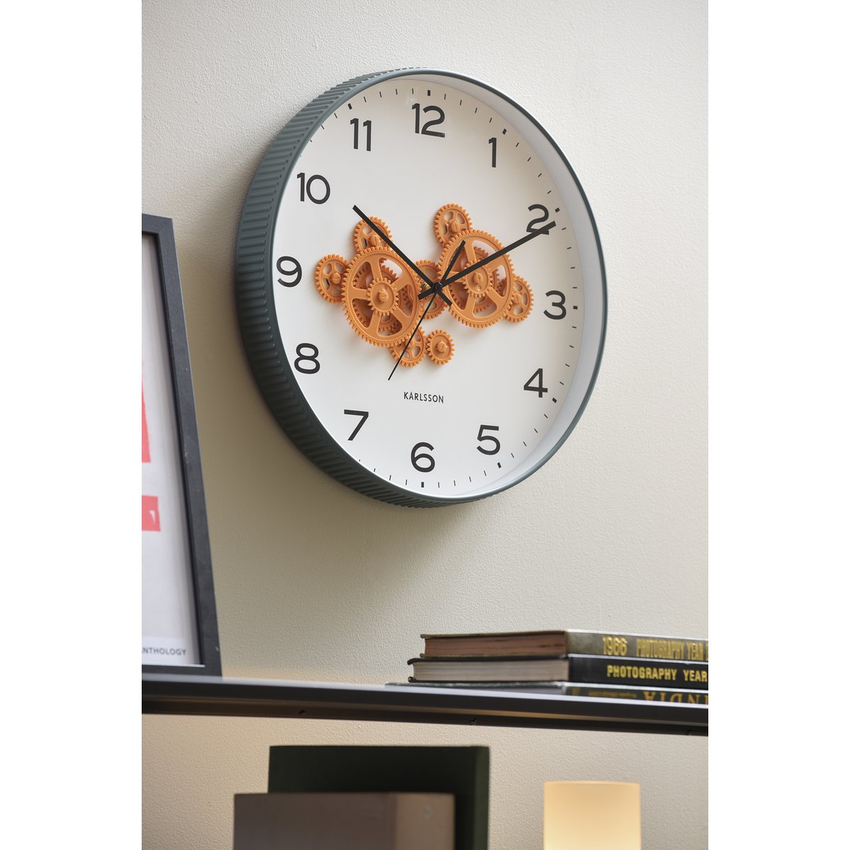Wandklok Karlsson 40 cm groen