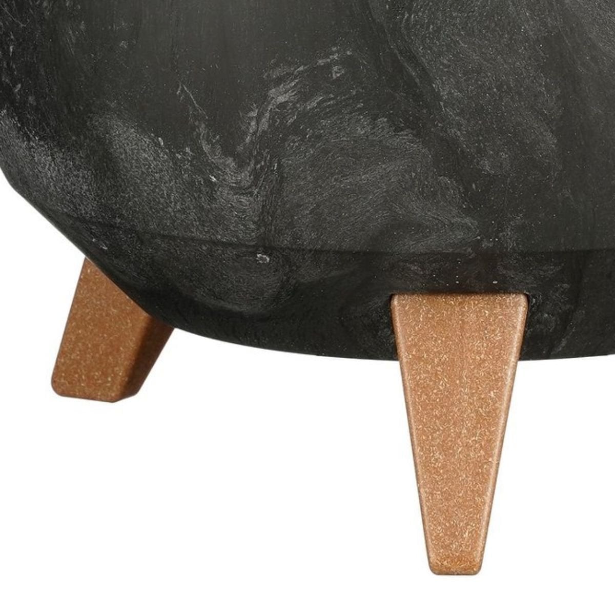 Plantenbak 33x18.5 cm zwart gerecycled plastic op poten