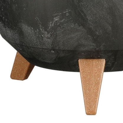 Plantenbak 33x18.5 cm zwart gerecycled plastic op poten