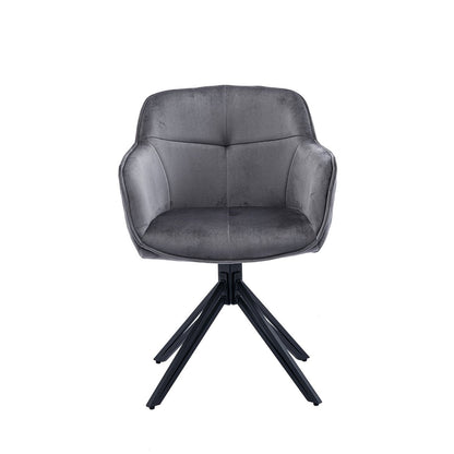 Fauteuil grijs fluweel draaibaar 59x60x83 cm
