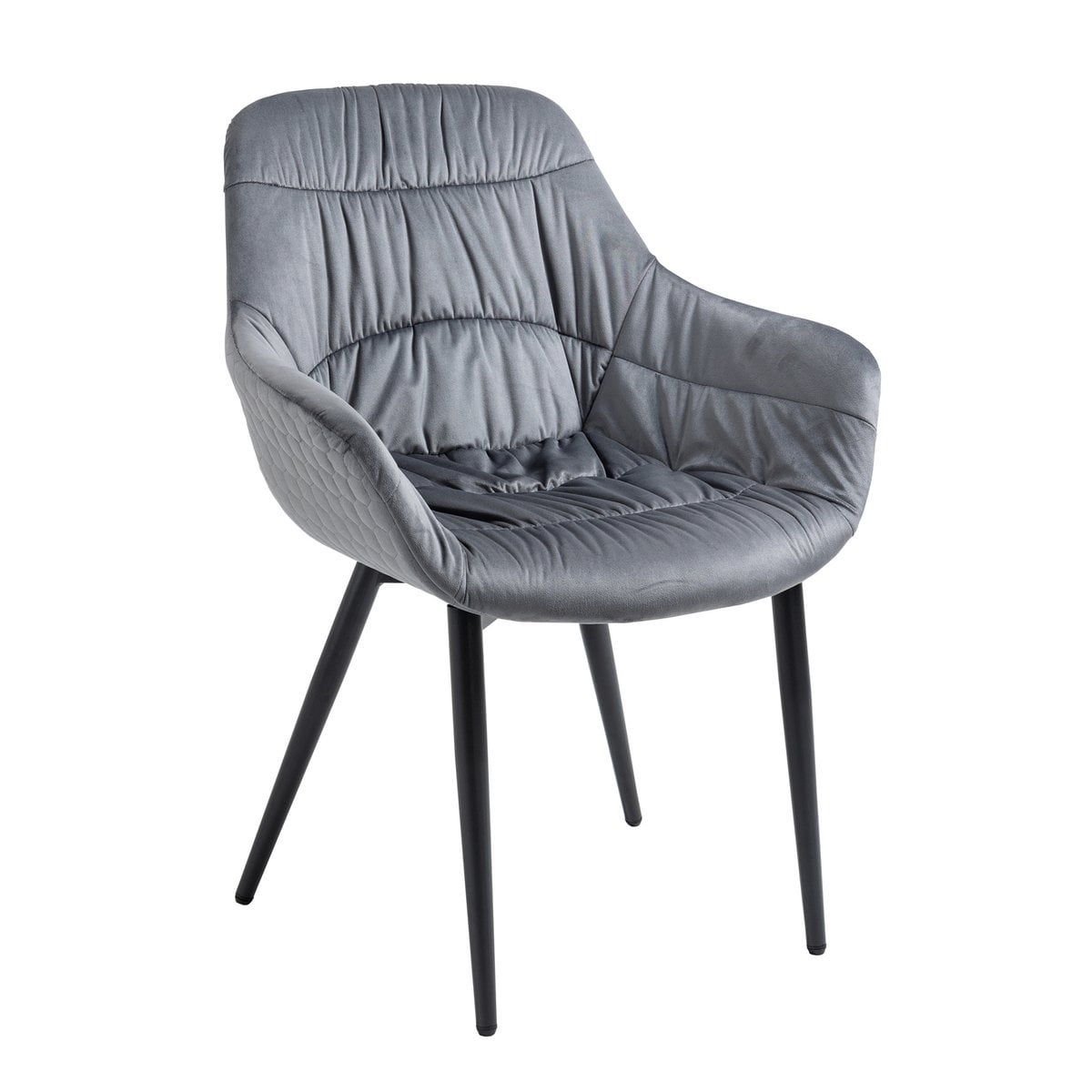 Fauteuil grijs fluweel 63x61x81.5 cm