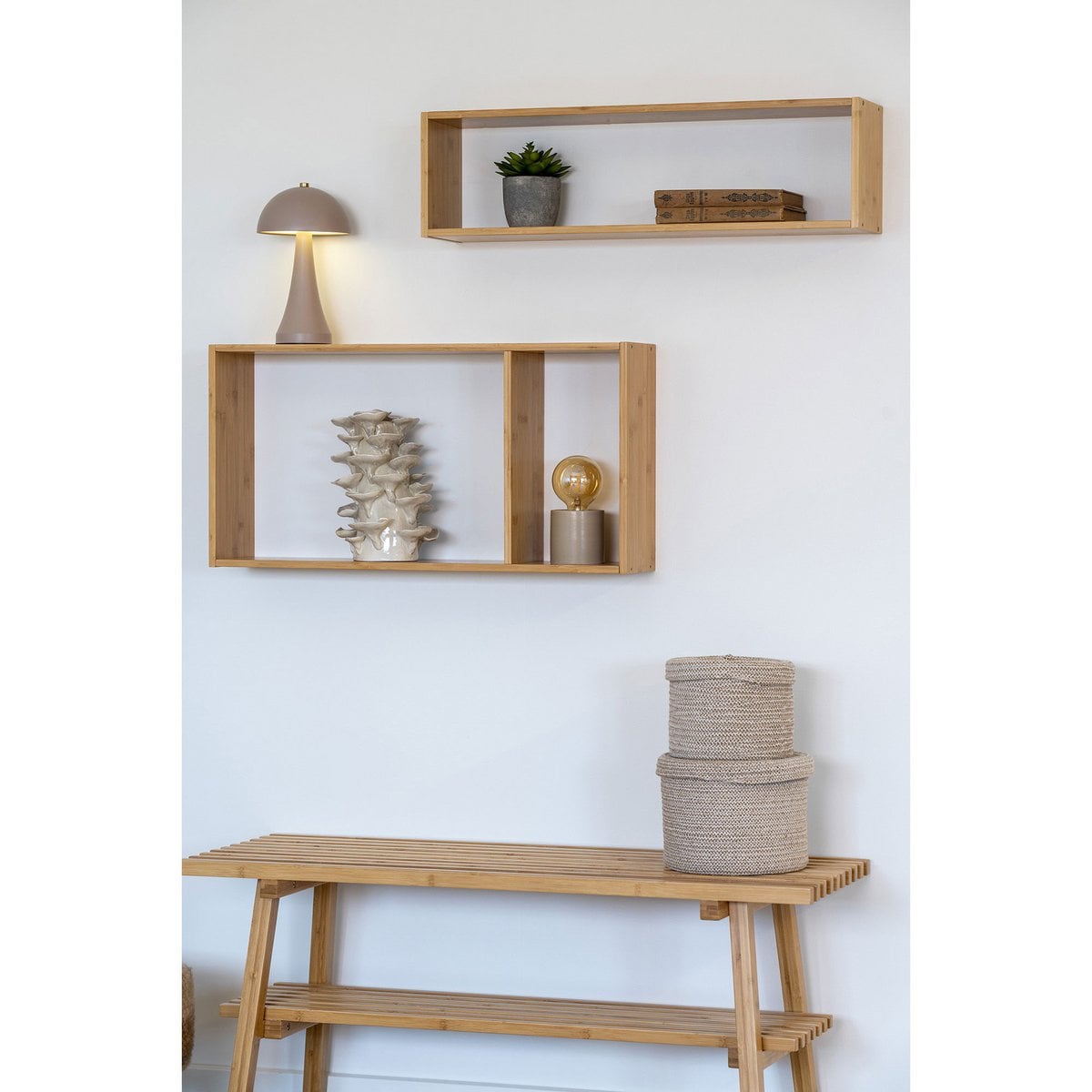 Wandplank bamboe 70x15x19,5 cm naturel