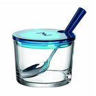 Basic Montana Jam Pot 10 cm + Spoon Blue/Glass