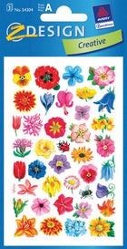 Papieretiketten 76x120 mm bloempjes 3 vel