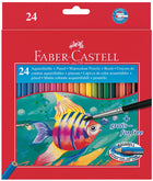 Aquarelpotloden Faber-Castell 24 stuks + penseel