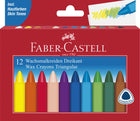 Waskrijt Faber Castell driehoekig 12 stuks