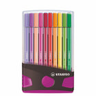 Stabilo Pen 68 set 20 kleuren antraciet/roze