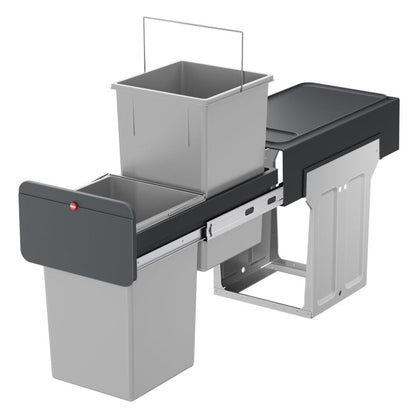 Hailo Inbouwemmer Eco-Line Duo L 2X14 L Staal/Zwart