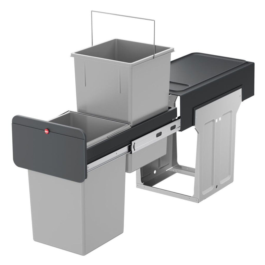 Hailo Inbouwemmer Eco-Line Duo L 2X14 L Staal/Zwart