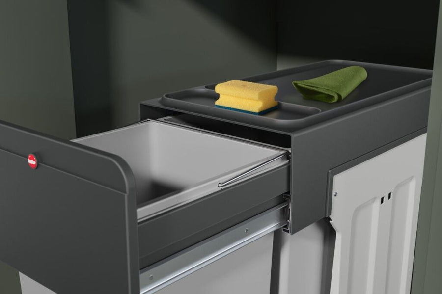 Hailo Inbouwemmer Eco-Line Duo L 2X14 L Staal/Zwart