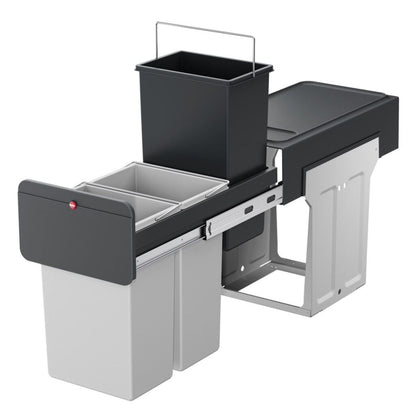Hailo Inbouwemmer Eco-Line Trio L 3X10L Staal/Zwart