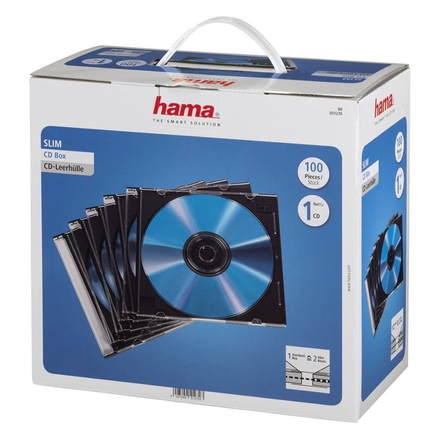 Hama Cd Slim Box 100 Stuks Zwart/Transpant