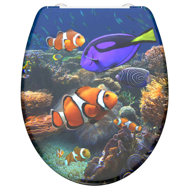 Schütte Toiletbril Met Soft-Close Sea Life Duroplast Met Print Multikleur