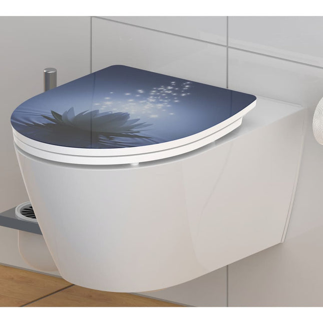 Schütte Toiletbril Met Soft-Close Water Lily Duroplast Hoogglans Blauw