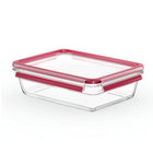 Glazen bewaarbak 2L 19.7x8 cm rood