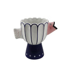 Vase Fish Dolomite Blue White Pink 21 x 13.5 x 18 cm Stylish