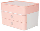Opbergbox met 2 lades flamingo roze