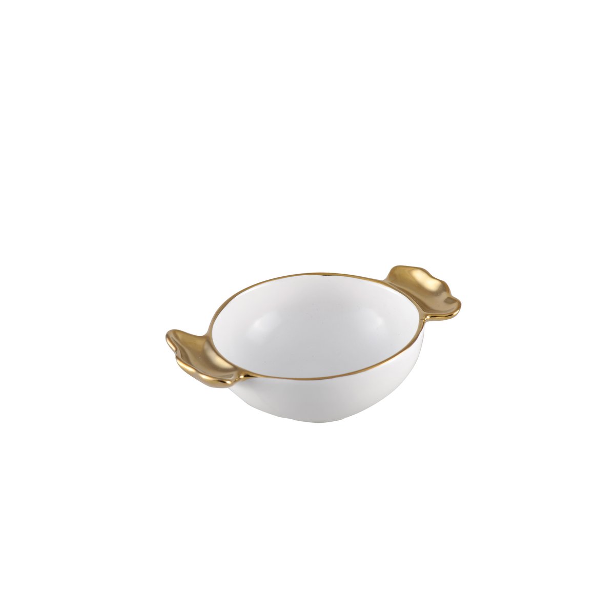 Bonbon cup 11x11x5 cm met gouden handgrepen