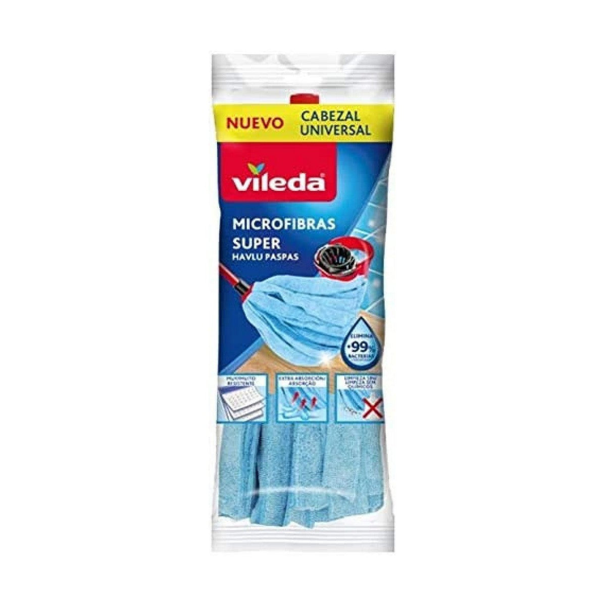 Vileda Microvezel Zwabber Vileda Blauw Microvezel