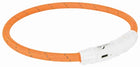 Halsband hond lichtgevend USB oranje 65 cm