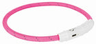 Halsband hond lichtgevend USB roze 65 cm