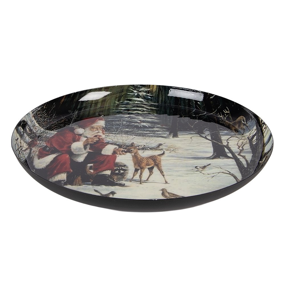 Decoratieschaal Ø 28x3 cm metaal wit