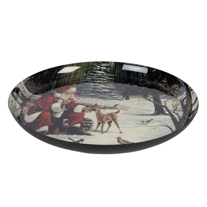 Decoratieschaal Ø 28x3 cm metaal wit