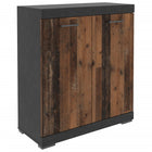 Kast met 2 deuren 80x34,9x89,9 cm grijs en old style Donkerbruin