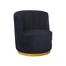 Black velvet swivel armchair