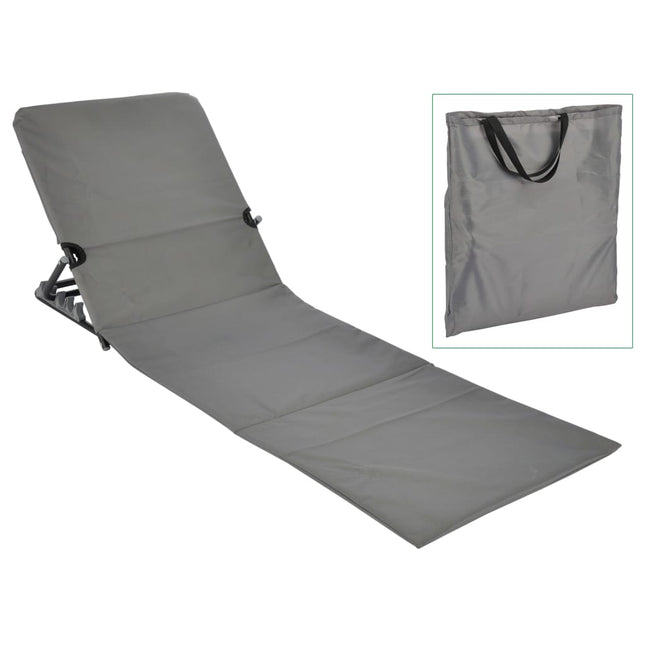 Strandmat stoel opvouwbaar PVC grijs Grijs