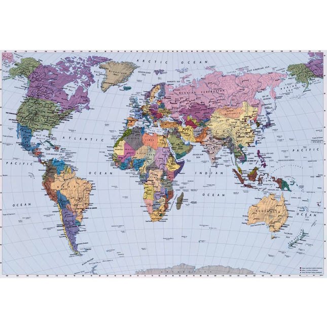 Komar Fotobehang World Map 254X188 Cm