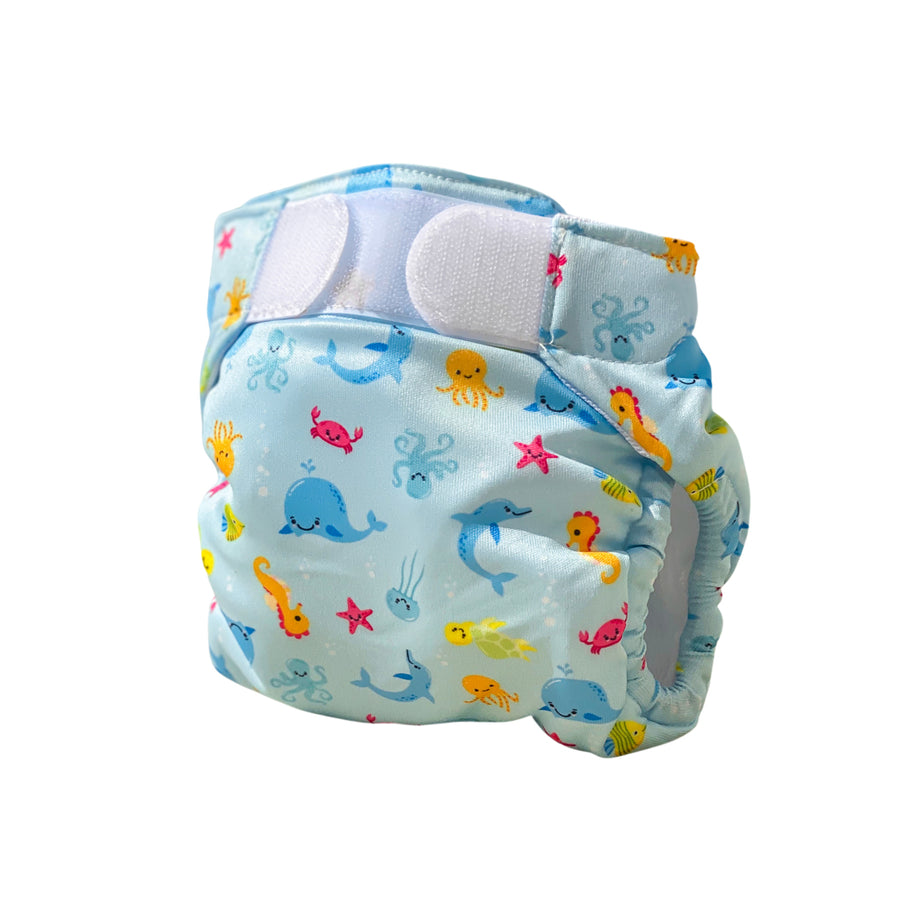 Freds Swim Academy Wasbare Zwemluier Zeedieren Maat 2 9-16 Kg Blauw