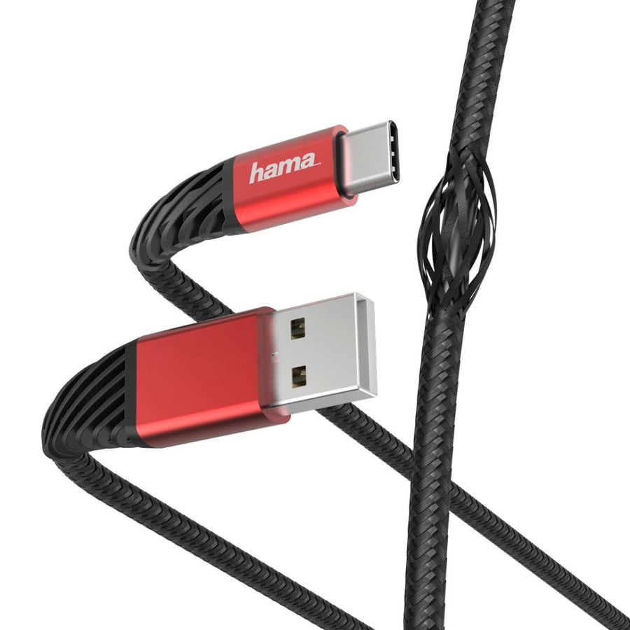 Hama Oplaad-/Gegevenskabel Extreme Usb-A - Usb-C 1,5 M Zwart/Rood