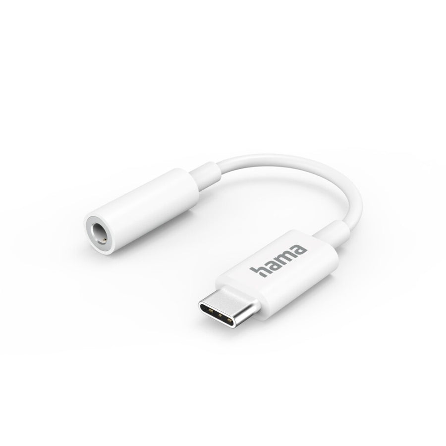 Hama Aux-Adapter Usb-C &Ndash; 3,5-Mm-Jack-Aansluiting Wit