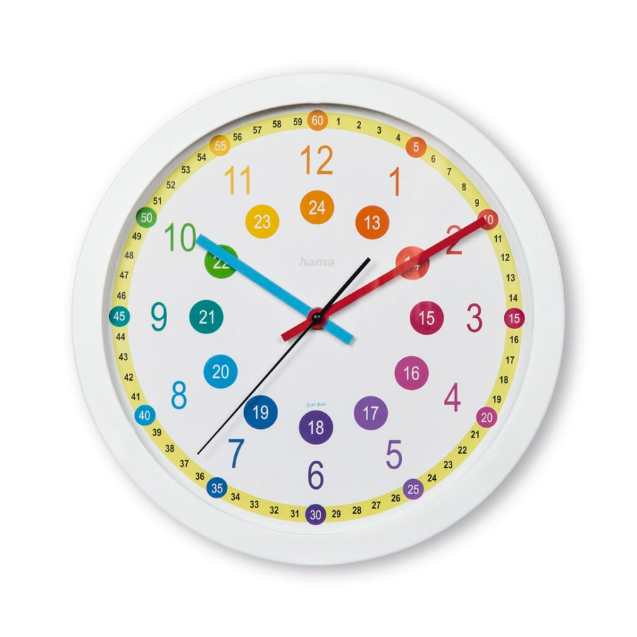 Hama Kinder Wandklok Sal Tikt Niet 30 Cm Multicolor/Wit
