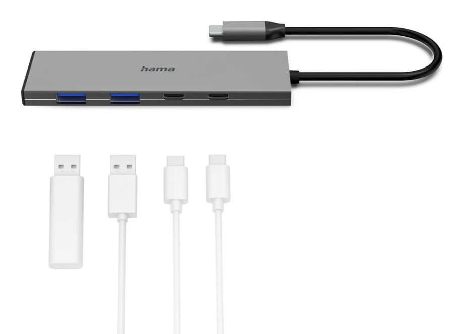Hama Usb-C-Hub 4 Ports 2X Usb-A 2X Usb-C Usb 3.2 Gen2 10 Gbit/S Pd Alu