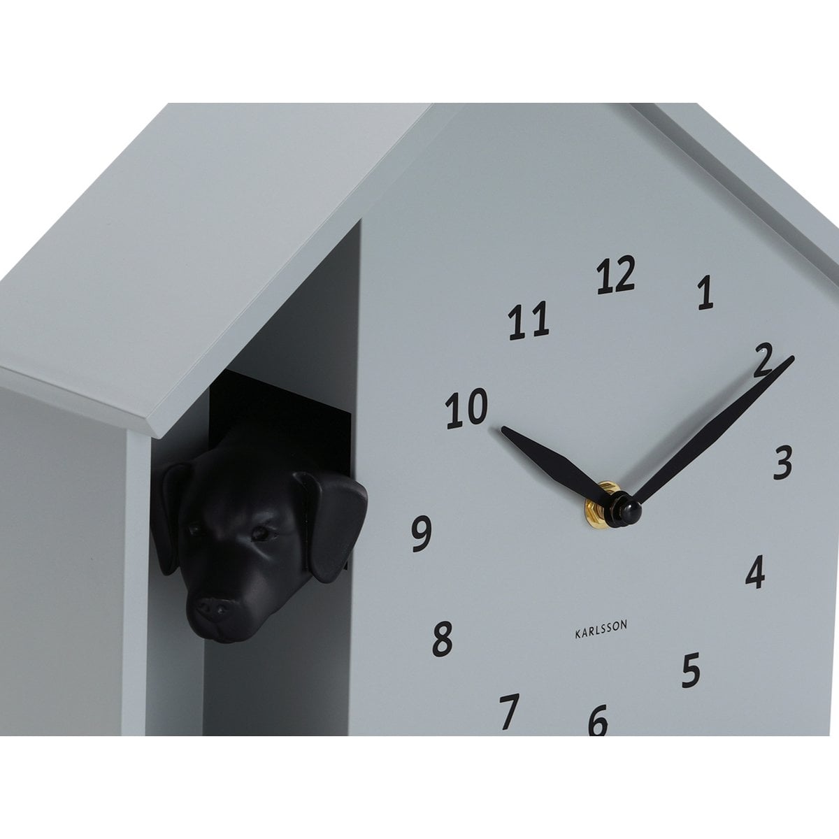 Wandklok 25 cm grijs hondenthema