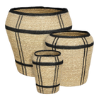 Storage Basket Set 3 Seagrass Light Brown Height 38 Diameter 30