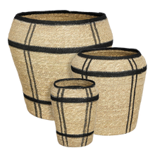 Opbergmand set 3 zeegras 38x30 cm lichtbruin