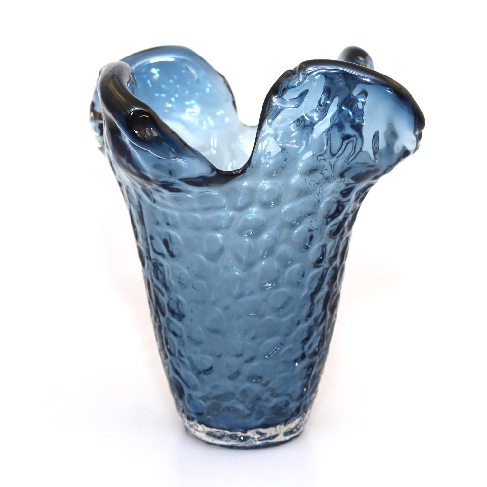 Glazen vaas 22x22x22 cm blauw