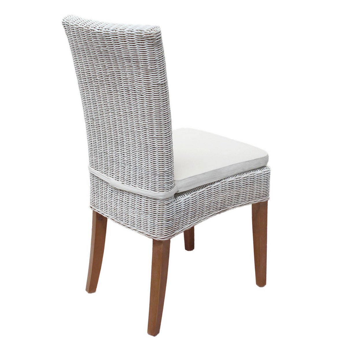 Eetkamer Stoelen Rattan Set Van 4 Stuks Wit Cardine Modern