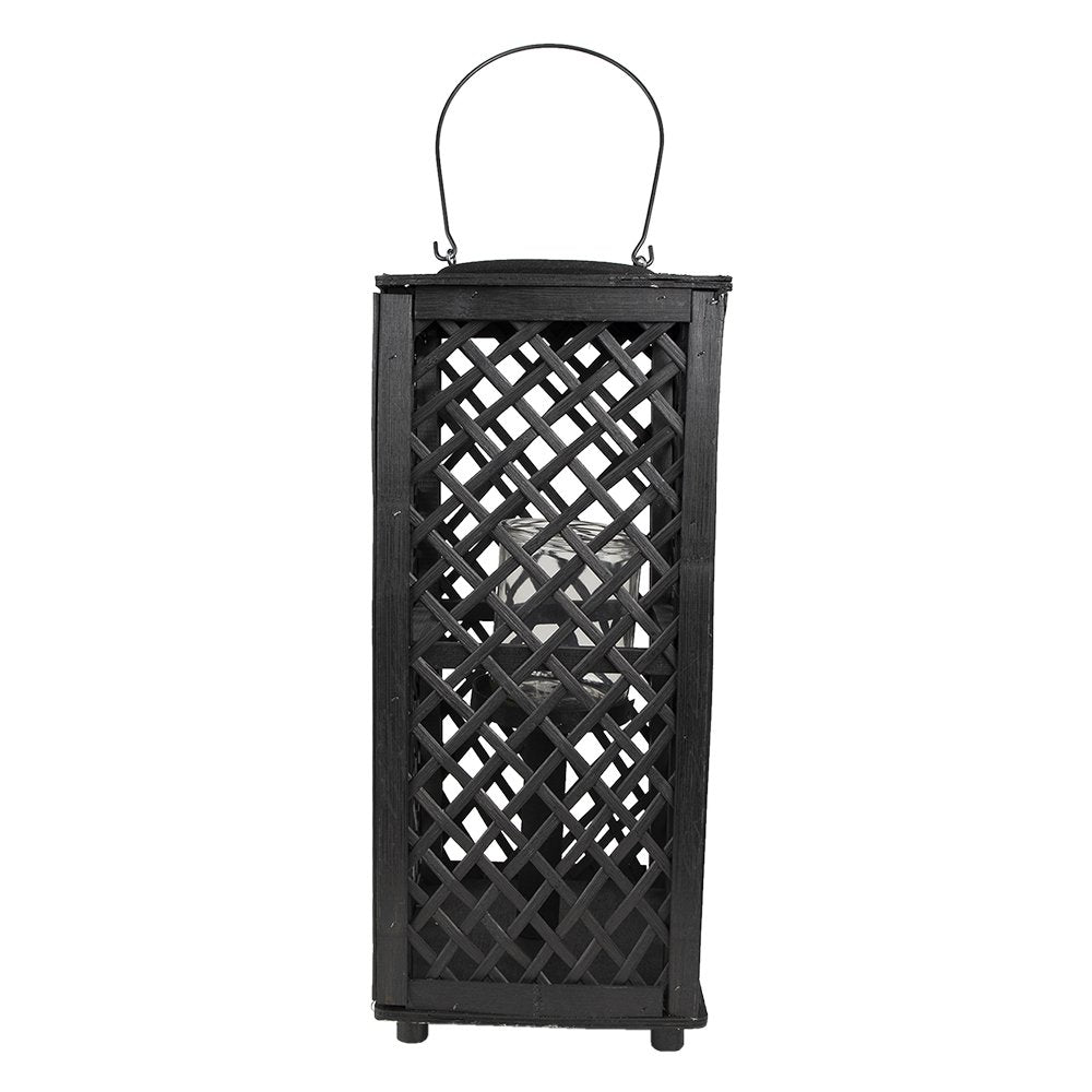 Windlicht 50 cm bamboe zwart