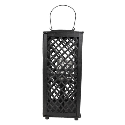 Windlicht 50 cm bamboe zwart