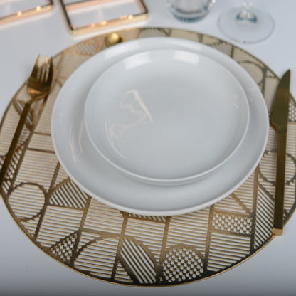 Platenschaal geometrisch goud 38x38 cm