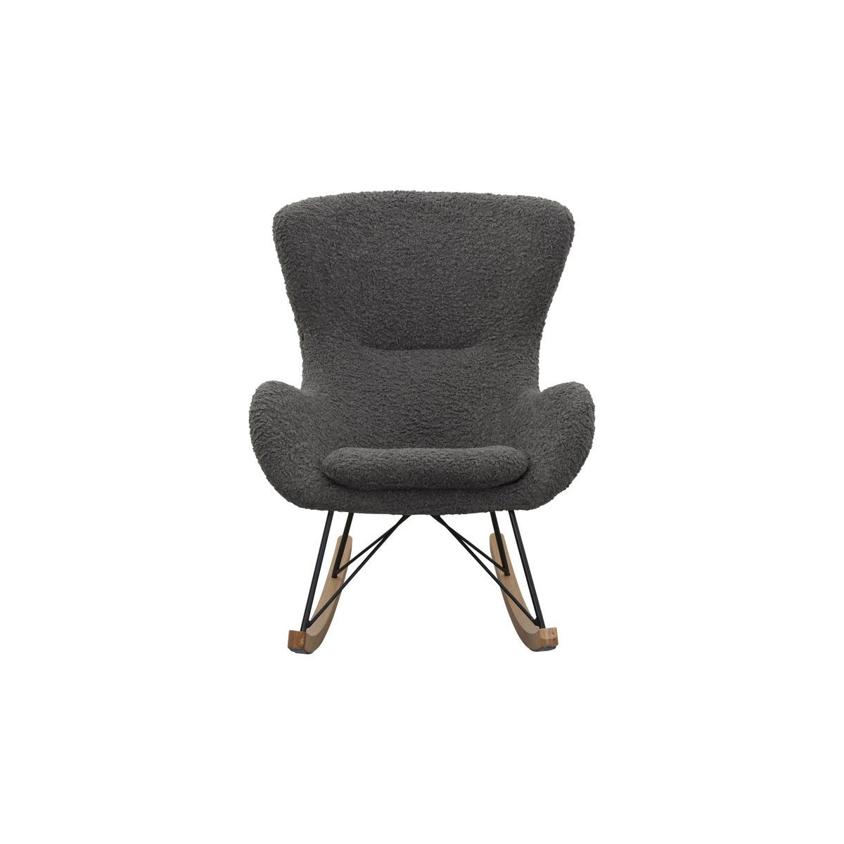 Rocking chair teddy fleece dark grey