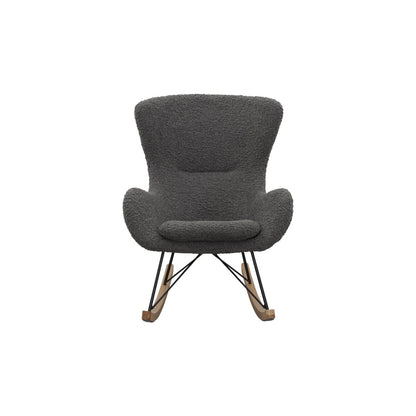 Rocking chair teddy fleece dark grey