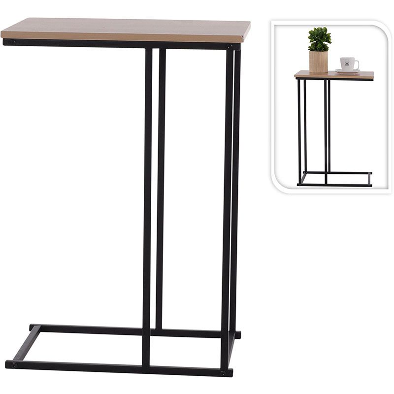 Trends4You Bijzettafel - Banktafeltje - Metaal En Hout - 40X26Xh58Cm